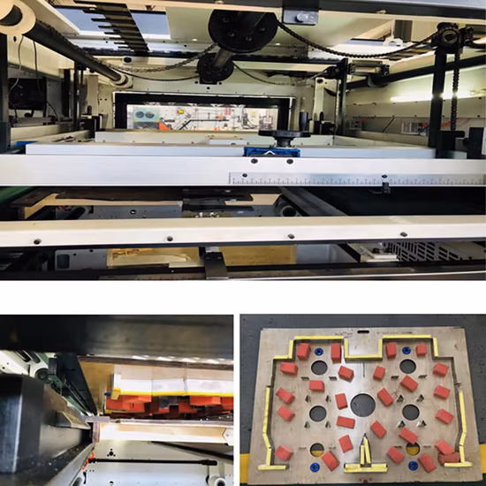 Fustellatrice automatica per carta in cartone a base piana di grande formato con spellatura a bacio